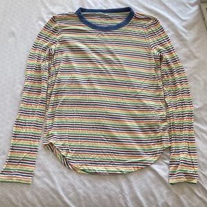 Long Sleeve Striped Rainbow Shirt